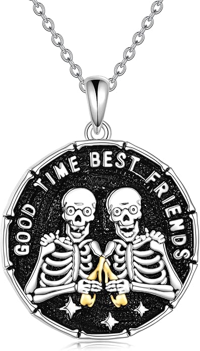 YFN Gothic Necklace Sterling Silver Wiccan Witch Pendant Goth Jewelry Witchy Gifts for Women Men