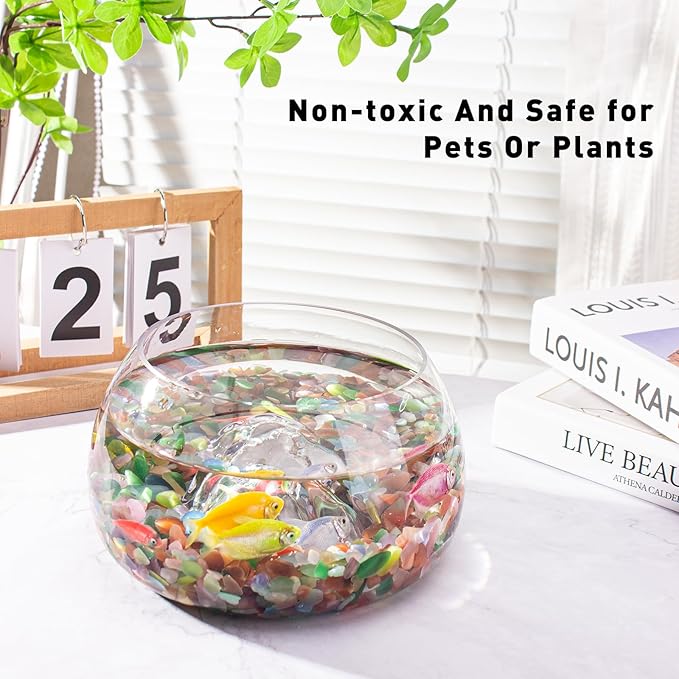 3 Lb Cat Eye Stones Aquarium Gravel Rocks for Fish Tank, Fish Tank Rocks Gravel Betta Fish Colorful Marbles for Vases Filler, Garden and Fish Tank Decoration