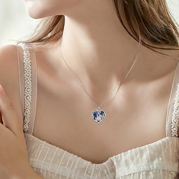 YFN 925 Sterling Silver Book Lover Necklace Reading Pendant for Women Graduation Gift Jewelry for Student Friends Classmate