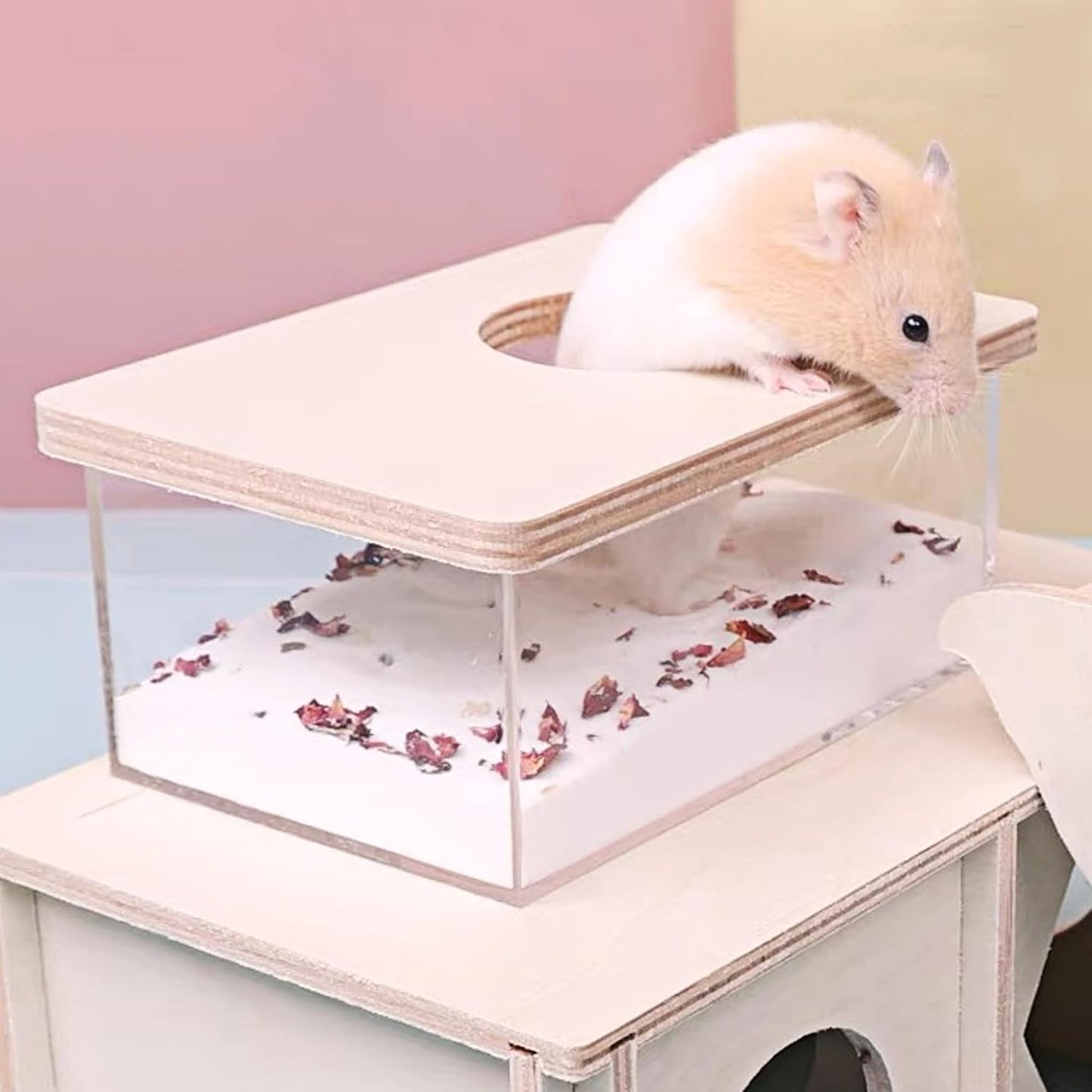 DR.DUDU Hamster Bath Sand, 2.8lb Dust Free Desert Sand or Potty Litter Sand for Hamster Chinchillas Gerbil Syrian Mice Small Animals (White, Flower Smell)