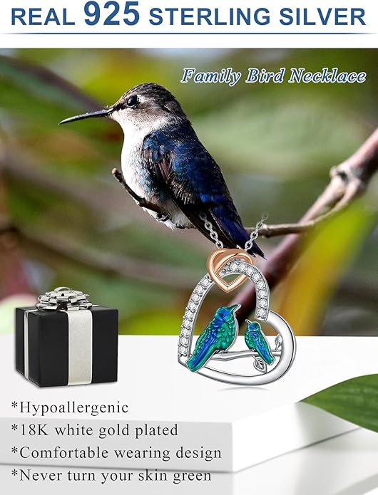 Mothers Day Gift for Mom 925 Sterling Silver Mama Bear/Dinosaur/Cat/Bird/Chicken Necklace with 1 2 3 4 5 Cubs Jewelry for Women Wife Grandma