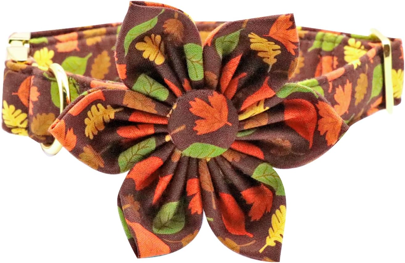 Unique style paws Fall Dog Collar with Bow, Puppy Collar Pet Gift Adjustable Dog Collar Soft and Comfy Bowtie Collars for Large Girl or Boy Dogs