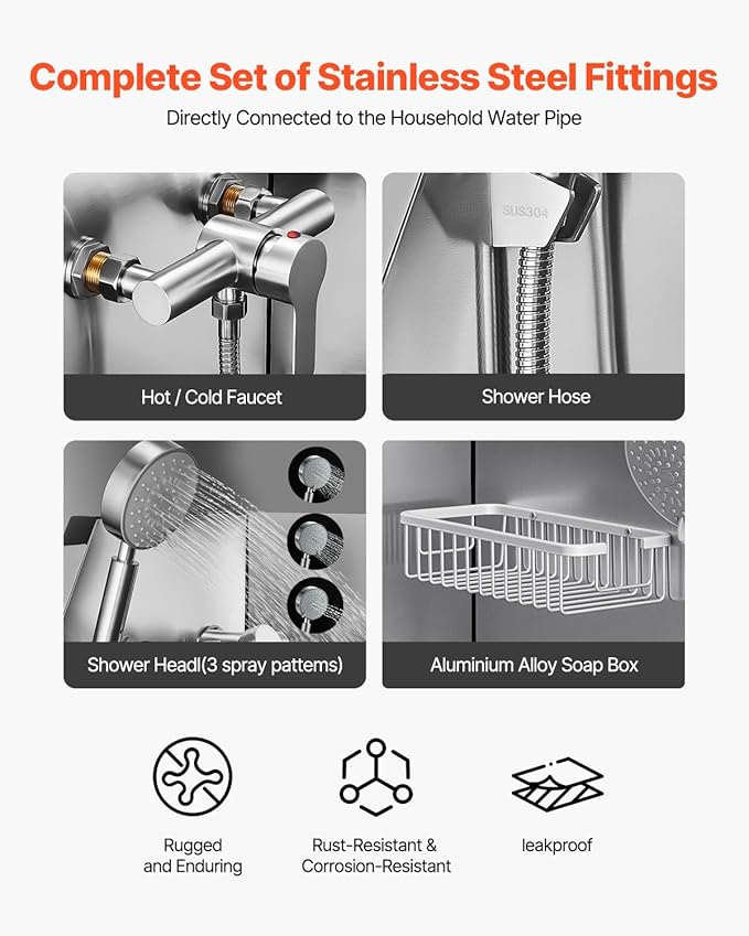 VEVOR Stainless Steel Dog Washing Station, 50 inch Pet Grooming Tub w/Ramp, PE Water Filter Board, Faucet & Showerhead & Soap Holder Dog Bathtub for Large & Medium & Small Pets (Right Door)