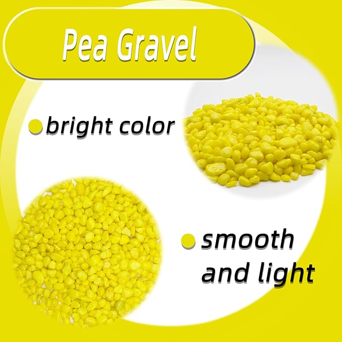 Yellow Pebbles for Crafts, 0.9 Pound Natural Polished Aquarium Gravel, Decorative Pebbles for Indoor Plants, Turtle Tank, Vase, Succulents Cactus, Garden Landscaping