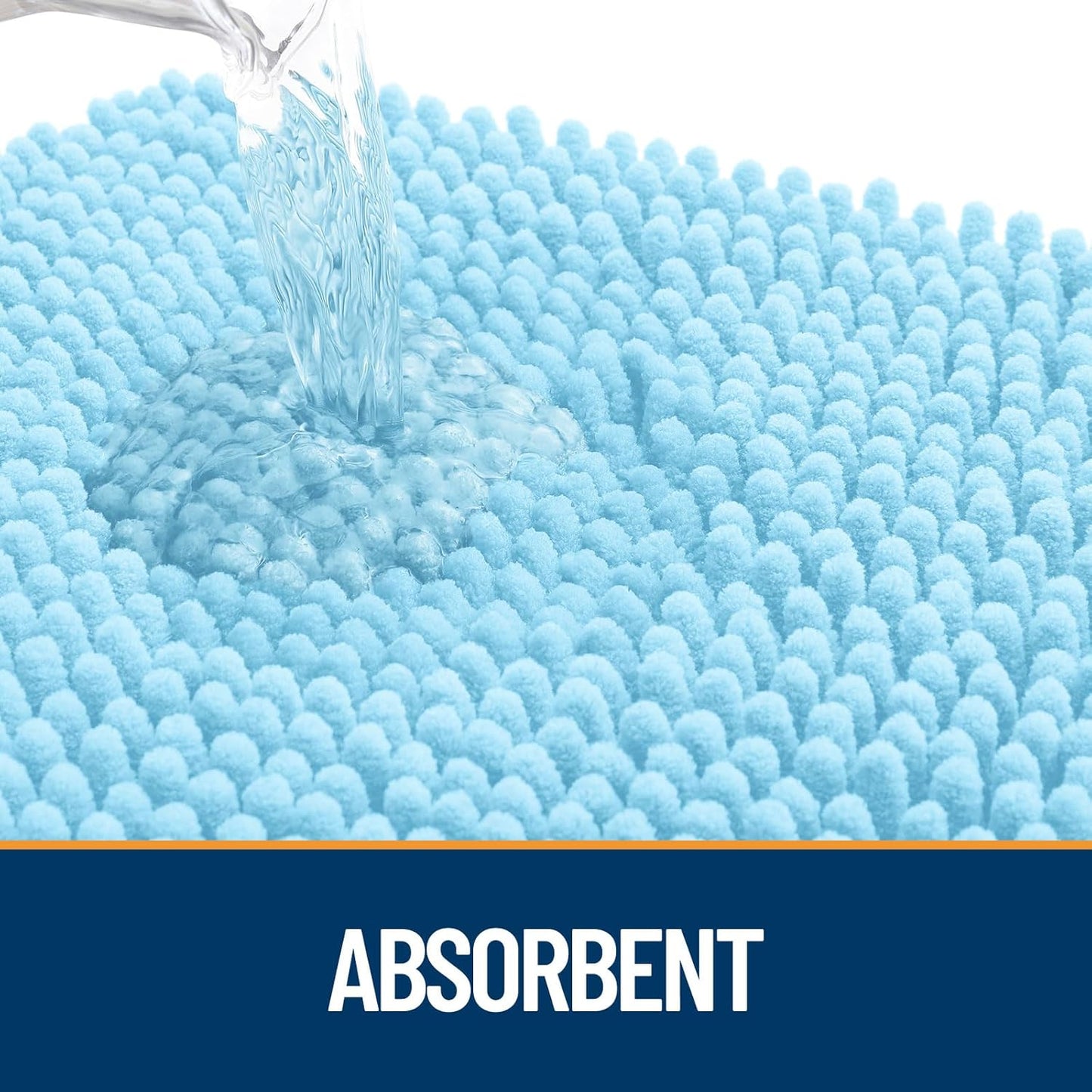 OLANLY Dog Door Mat for Muddy Paws 59x35, Absorbs Moisture and Dirt, Absorbent Non-Slip Washable Doormat, Quick Dry Chenille Mud Mat for Dogs, Entry Indoor Entryway Carpet for Inside Floor, Blue