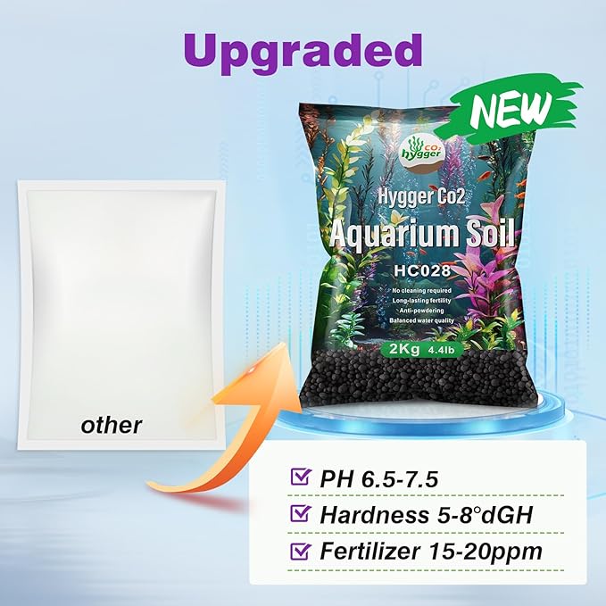 Upgraded Aquarium Soil Water Grass Mud, Ideal for Fish Tank Aquascaping Aquarium Substrate Soil for Plants and Shrimps, No Need to Wash (4.4 Pounds)