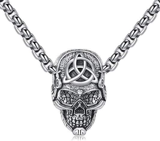 YFN Gothic Necklace Sterling Silver Wiccan Witch Pendant Goth Jewelry Witchy Gifts for Women Men