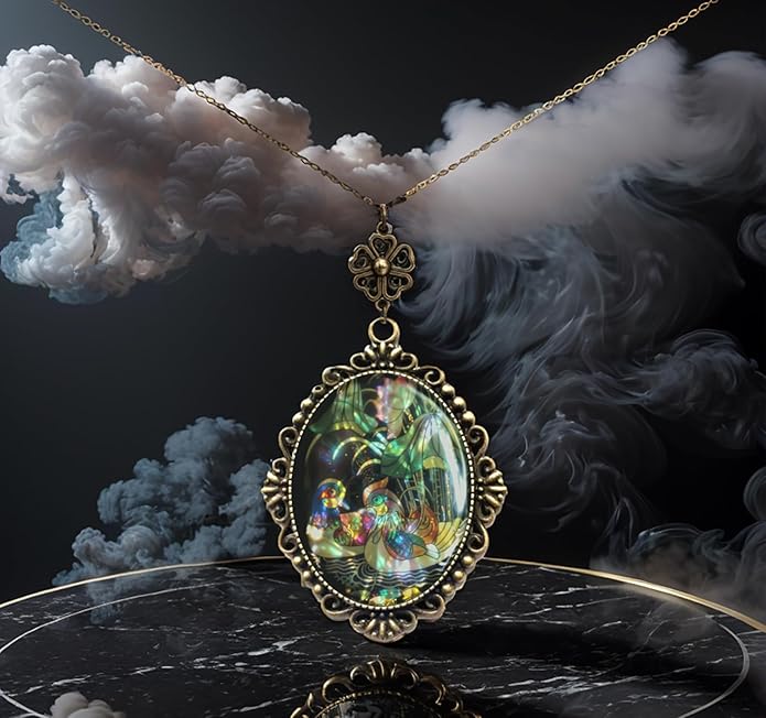 Yspace Lucky Clover Cameo Necklace Best Friend Heart Charms Jewelry 2 Chain Deluxe Gift