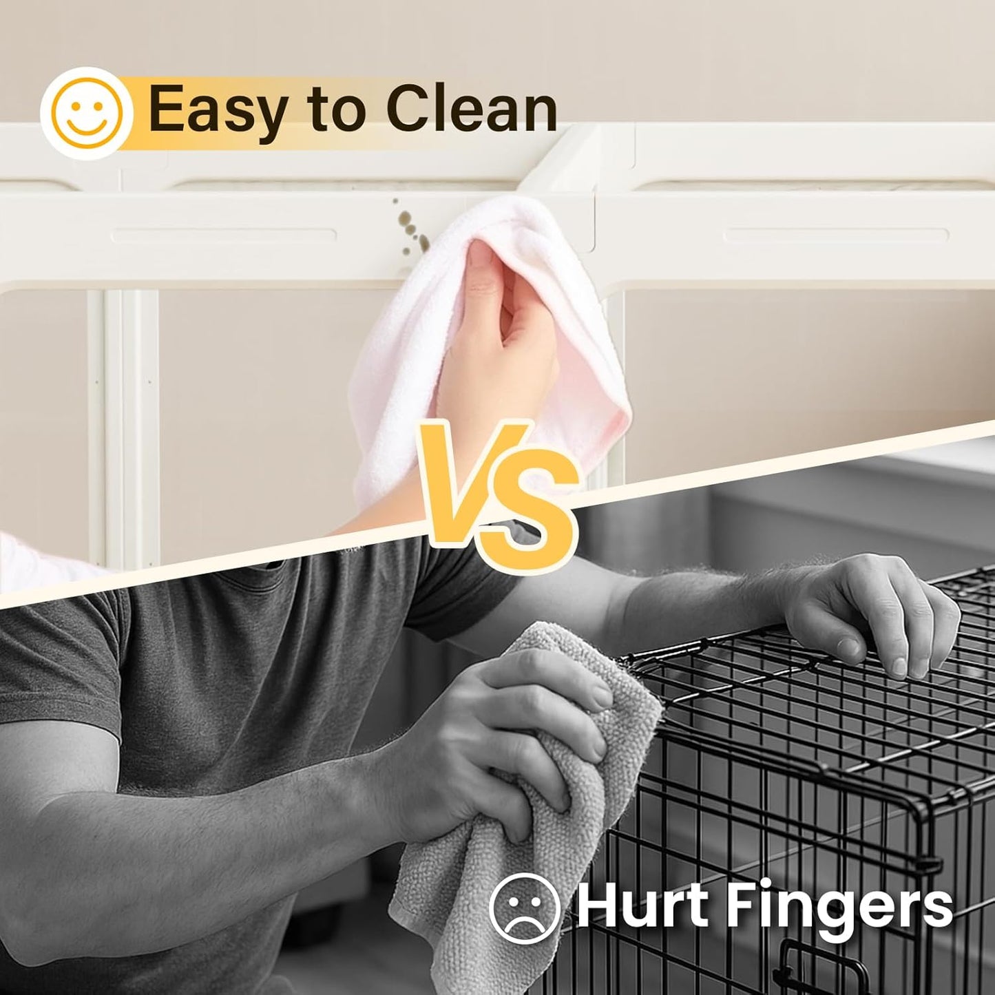 Acrylic Dog PlayPen, Clear Dog Play Pen for Puppy Cat Rabbit, Easy Assemble Pen, Preferable Small Cage, 23.6" H, 10Pcs