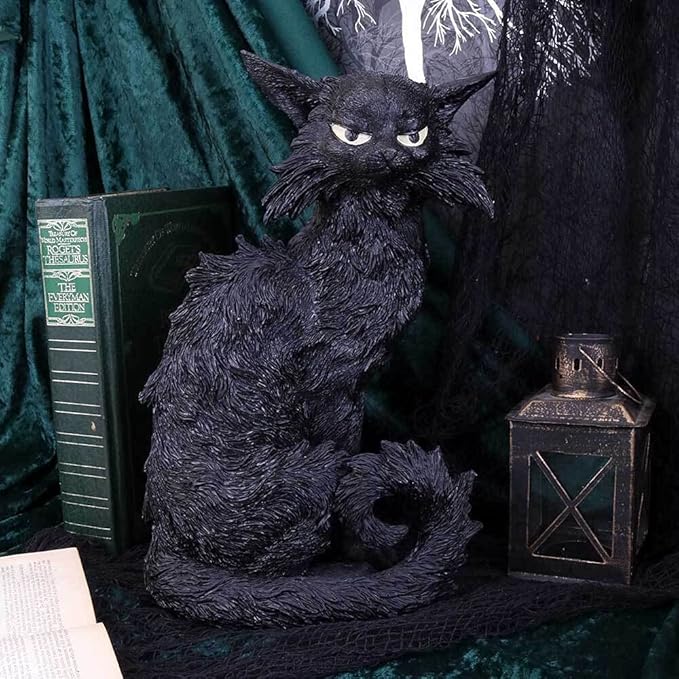 Nemesis Now Salem Witch Familiar Black Cat Figurine 32.5cm, Resin, Black, Witch's Familiar Figurine, Black Cat Ornament, Witchcraft Decor, Cast in The Finest Resin, Expertly Hand-Painted