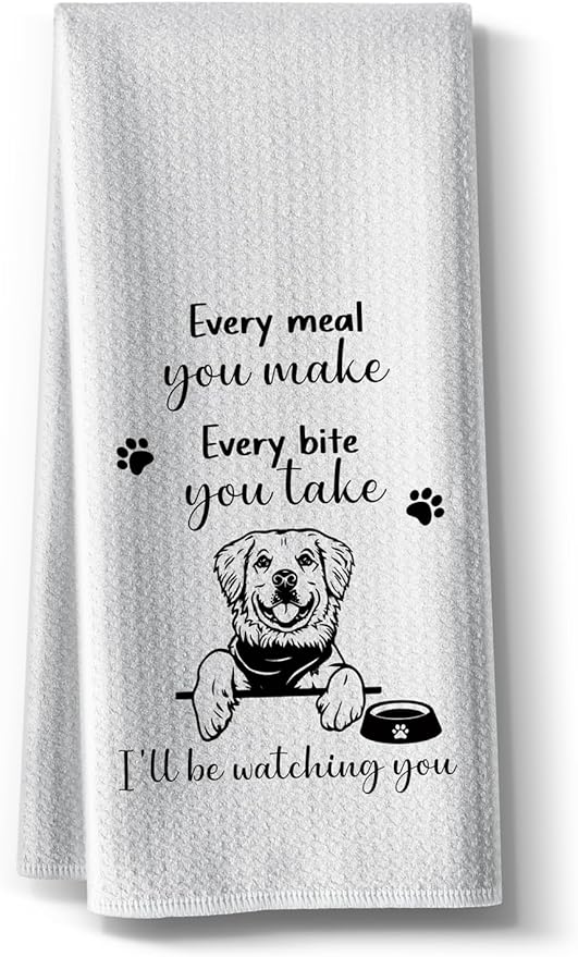 Funny Kitchen Towels,Featuring Dog Designs 16 X 24inch Dishcloth,Microfiber Bar Drying Hand Cloth Absorbent Tea Towel,Ideal Gifts for Doggy Lover Owner,Mom Hostess Housewarming New Home