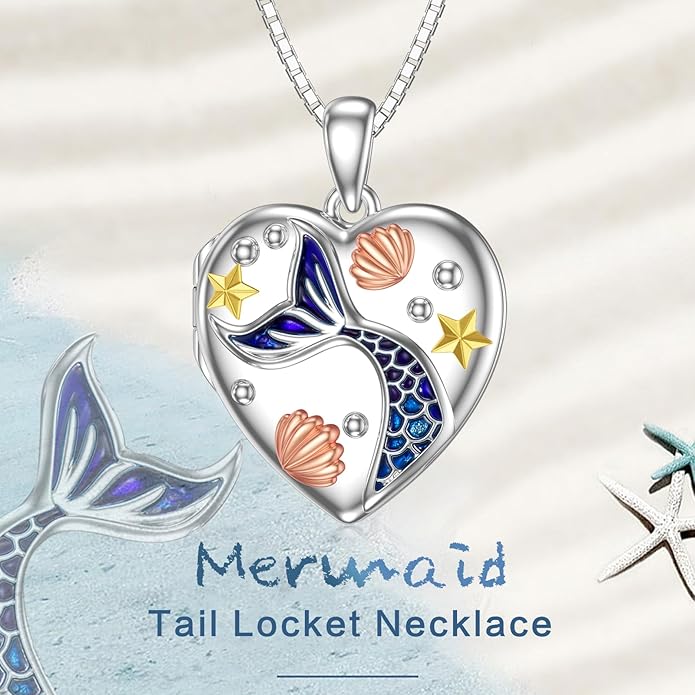 WINNICACA S925 Sterling Silver Heart Lockets Necklace That Holds Pictures Jewelry for Women Photo Pendant Necklace for Birthday Gifts