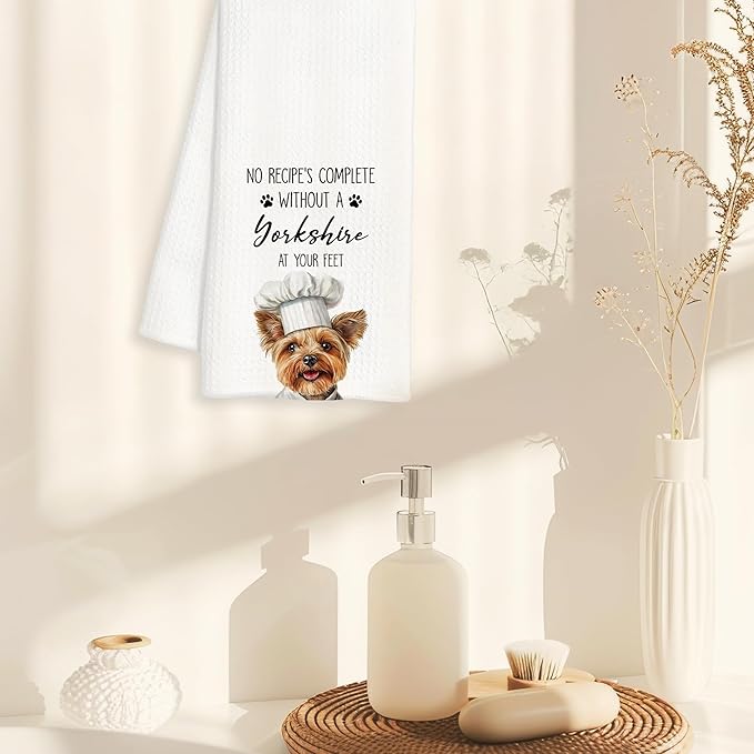 Yorkshire Terrie Gifts Kitchen Towels Decorative, Yorkie Gifts for Women Yorkie Lovers Dish Tea Towels for Kitchen Drying, Yorkshire Terrie Dog Hand Towels, 16x24 Inch