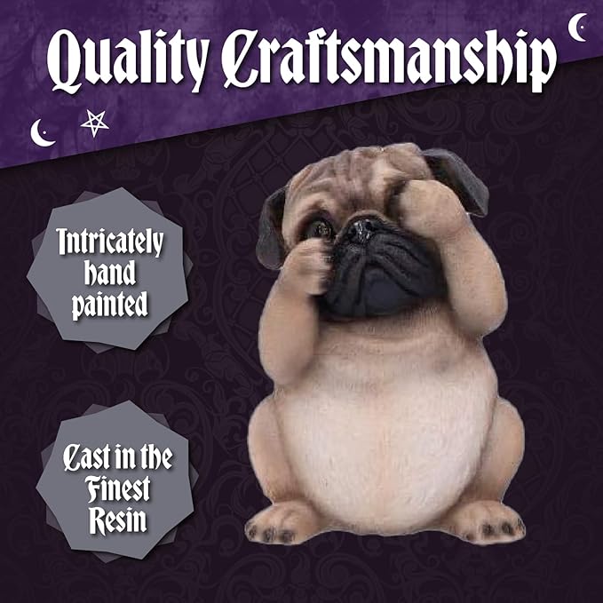 Nemesis Now Three Wise Pugs 8.5cm, Resin, Fawn