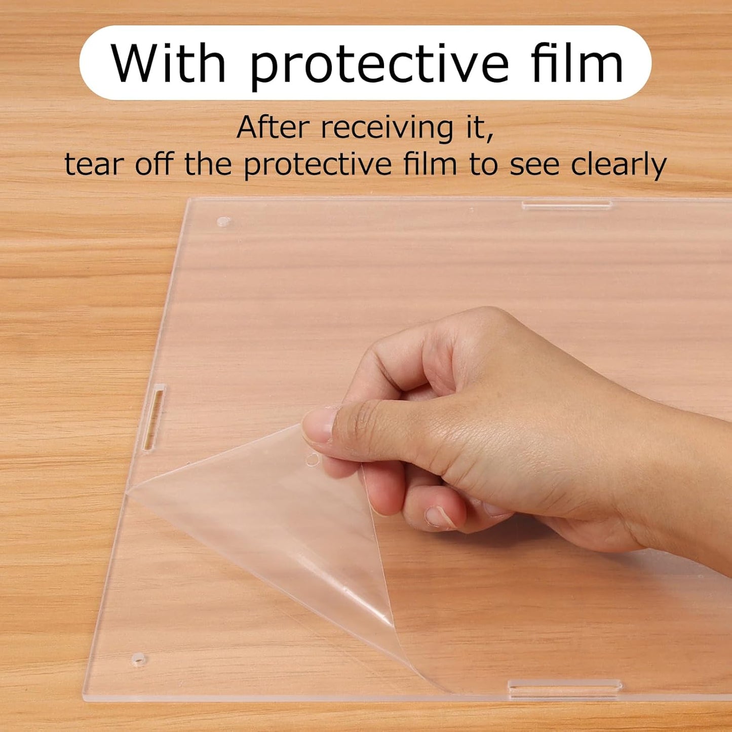 Acrylic Tarantula Enclosure, Reptile Terrarium Breeding Tank w/Temperature Hygrometer,Habitat Reptiles Feeding Box Isopod Terrarium Cage for Insect Lizard Home Office (Reptile-Tank-L(Tray))