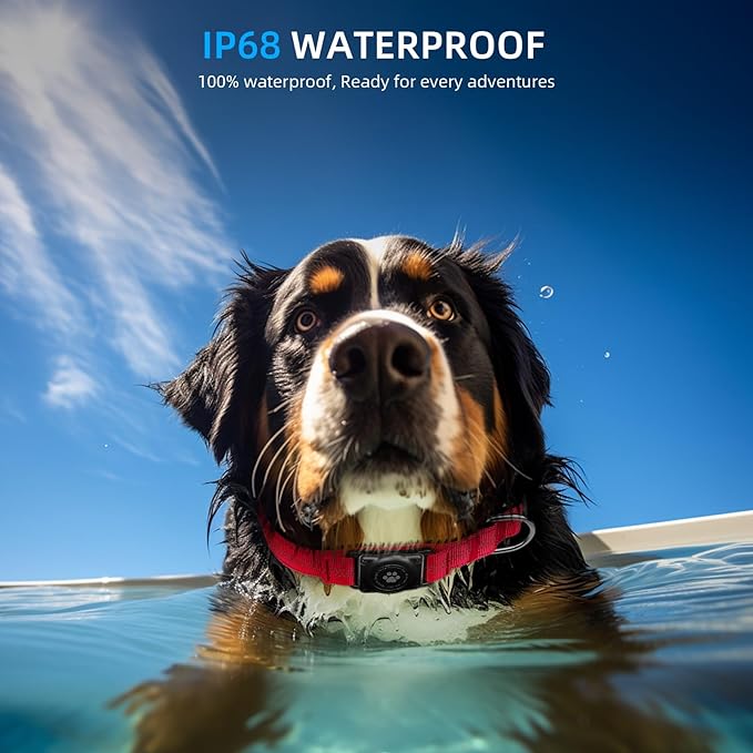 Upgraded AirTag Dog Collar, IP68 Waterproof Air Tag Dog Collar Holder, Reflective, Ultra-Durable, Comfortable Padded, Heavy Duty Dog Collars for Small Medium Large Dogs (XL (15.6"-22"), Red)