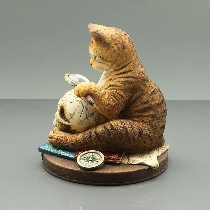 Veronese Design 4 1/2 Inch A Real Head Scratcher Cat Private Investigator Resin Hand Painted Statue