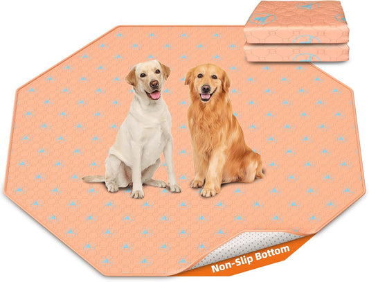 PJYuCien Washable Pee Pads for Dogs 2 Pack, 89" x 33" Octagonal Reusable Pee Pads for Dogs, Leak-Proof Pet Training Pads, Puppy Pads for Non-Slip, Designed for 24/30/36/42'' Width 8 Panels Pen