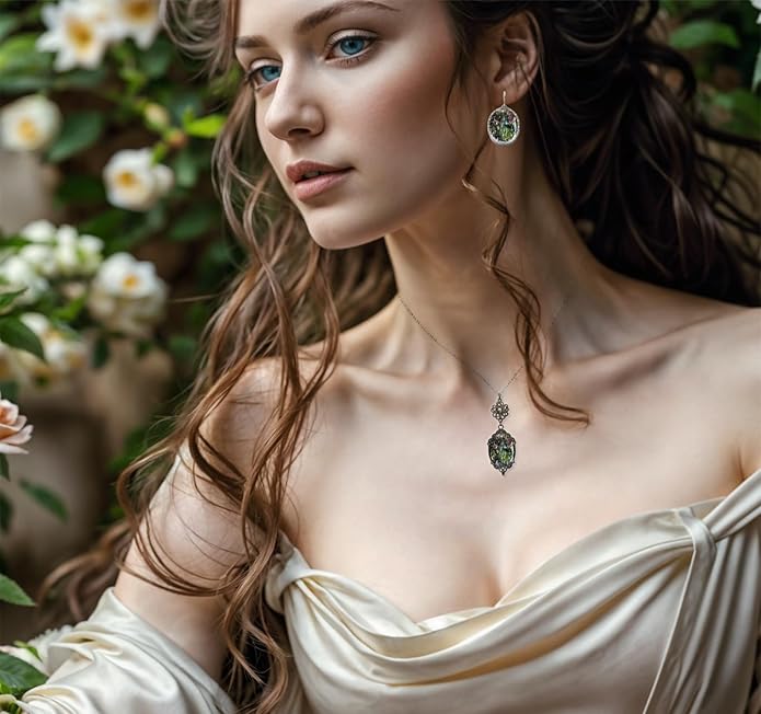 Yspace Lucky Clover Cameo Necklace Best Friend Heart Charms Jewelry 2 Chain Deluxe Gift