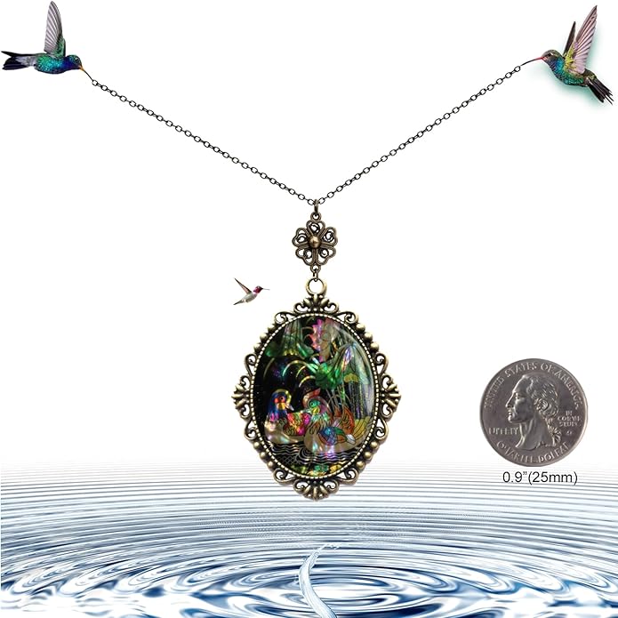 Yspace Lucky Clover Cameo Necklace Best Friend Heart Charms Jewelry 2 Chain Deluxe Gift