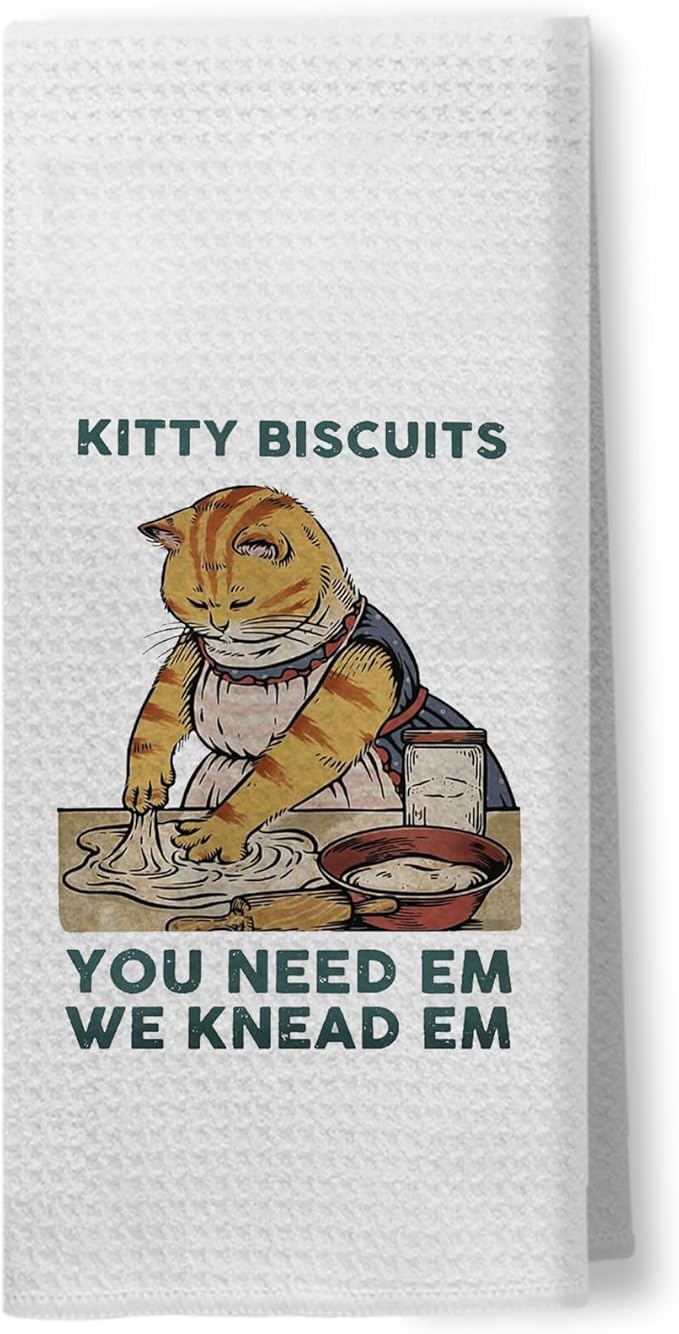 Funny Cat Kitchen Towels - Cat Lady Gifts, 16x24 Inch