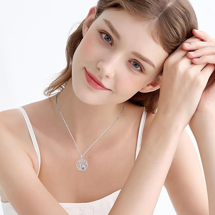 JUSTKIDSTOY Sterling Silver Cute Animal Pendant Necklace with Crystal Cat Pendant - Women's Cat Lovers Jewelry Gift