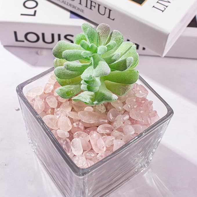 0.88 Lb Rose Quartz Crushed Stones Crystal Chips Bulk, Natural Gemstones Healing Reiki Crystals Mini Quartz Pebbles Irregular Shaped Decorative Vase Fillers Aquarium Gravel Rocks