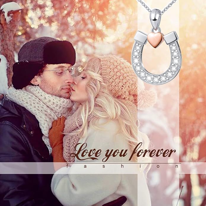 FLYOW Elephant Necklace Cat Necklace Bunny Neklace Horseshoe Necklace Blue Jay Necklace Sterling Silver Animal Necklaces for Women