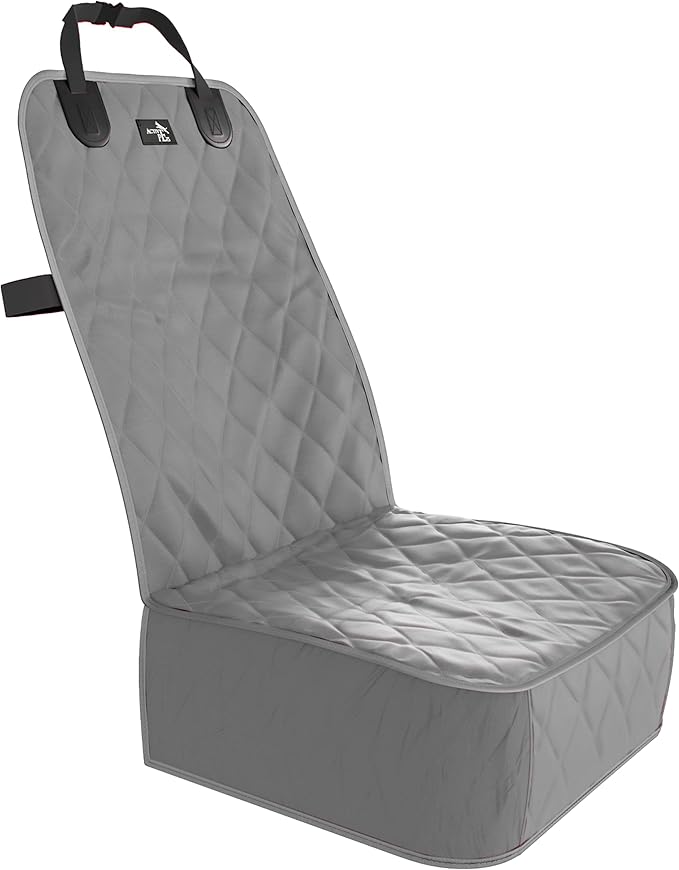 Active Pets Dog Car Seat Cover, Waterproof Front Seat Protector for SUV Truck Sedan, Pet Safety Travel Comfort System with Universal Fit, Grey