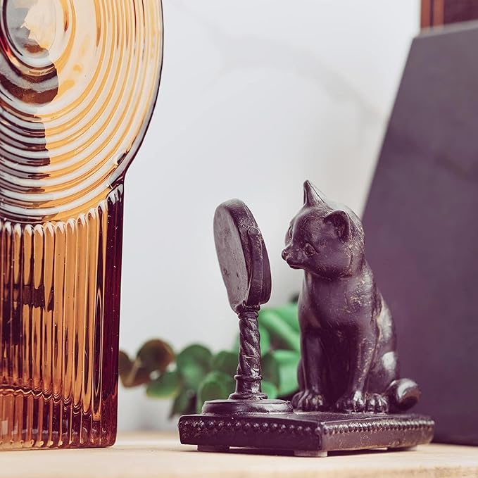 Young's Inc. Cat Figurine - Cute Cat Statue - Whimsical Cat Decor for Cat Lovers - Cat Collectibles and Meditation Decor - Cat Reading on The Chair - 4.33'' L X 2.56'' W X 4.72'' H