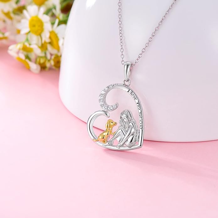 Horse/Bunny/Dog/Cat Necklace 925 Sterling Silver Women with Animal Pendant Necklace Jewelry Gifts for Women Animal Lovers