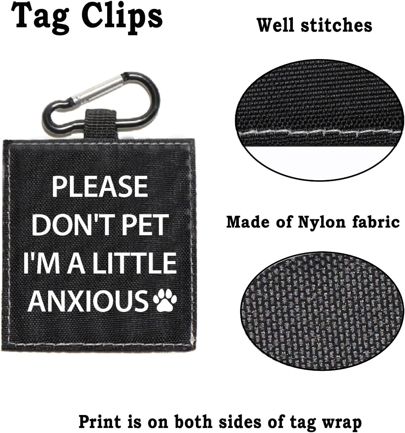 Funny Dog Leash Sleeve Please Don't Pet I'm a Little Anxious Pet Leash Wrap Wrap Alert Hanging ID Patch Tag (Little Anxious-Tag)
