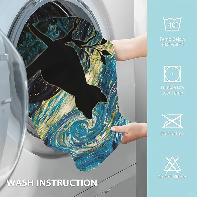 2 Pack Hand Towels for Bath,Black Cat Starry Night Decorative Towels Highly Absorbent Soft Towels for Bathroom Beach Kitchen Spa Gym Face Towel 14x28 Inch