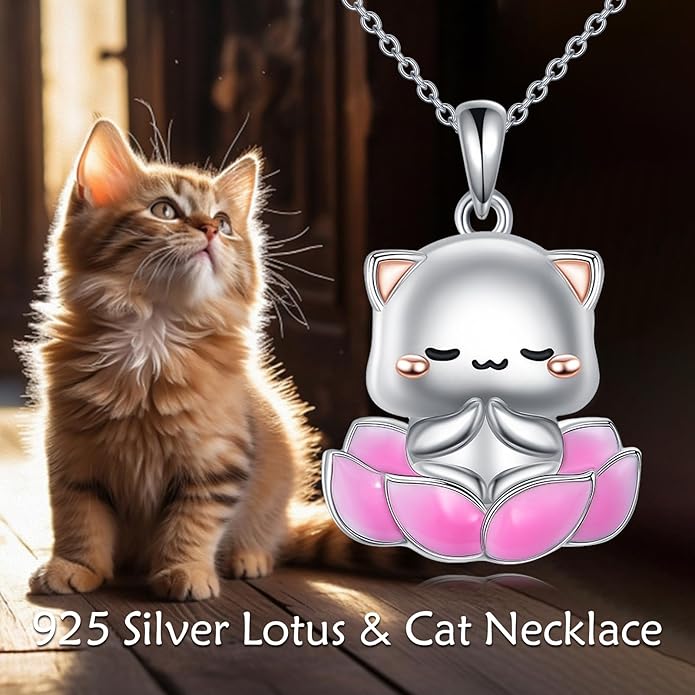 POPLYKE Spider/Butterfly/Fox/Killer Whale/Pande/Shark/Cat/Owl/Mermaid/Dragonfly Necklace 925 Sterling Sliver Animal Necklace Pendant Jewelry Gifts for Women