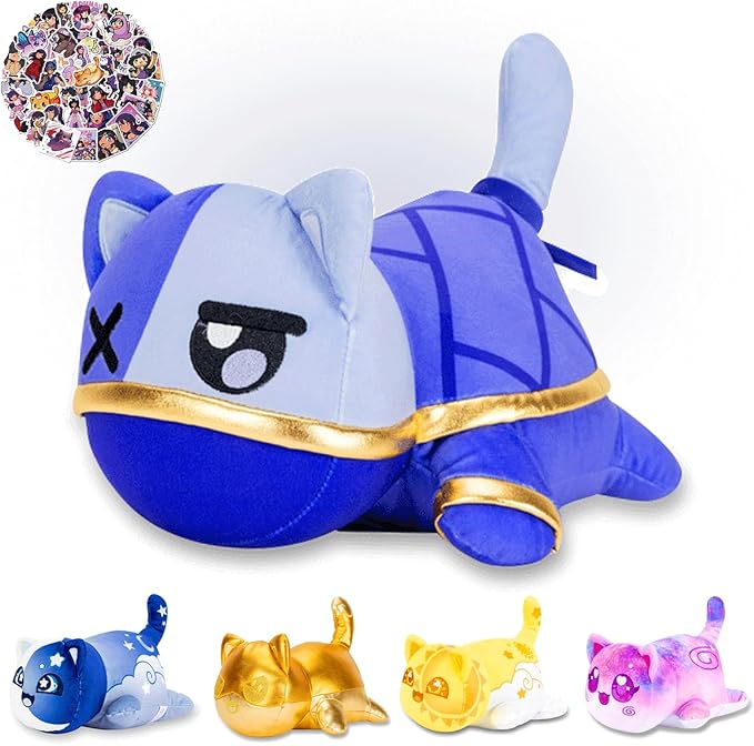 61-PCS 9.8-in Ninja Zane Plush + 60-Sticker - Blind Box Cat Plush Collection - 100% Polyester Plushie Pillow Embroidered - Stuffed Animal