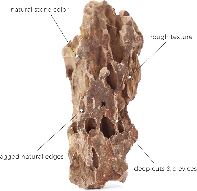 2-4 Inches Natural Dragon Stone 10 PCS Aquarium Rocks for Aquascaping, Aquarium Landscaping, Terrariums, Fish Tank Decoration, Vivariums, Paludarium, Reptile and Amphibian Enclosures