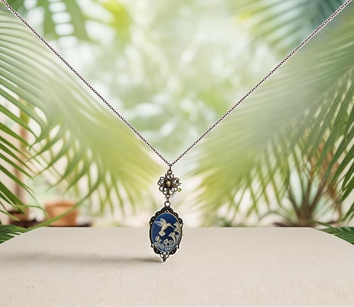 Yspace Lucky Clover Cameo Necklace Best Friend Heart Charms Jewelry 2 Chain Deluxe Gift