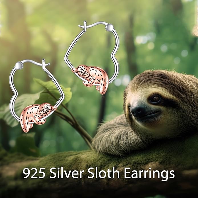 YFN Animal Earrings Sterling Silver Animal Heart Hoop Dangle Earrings Cute Jewelry Gifts for Women