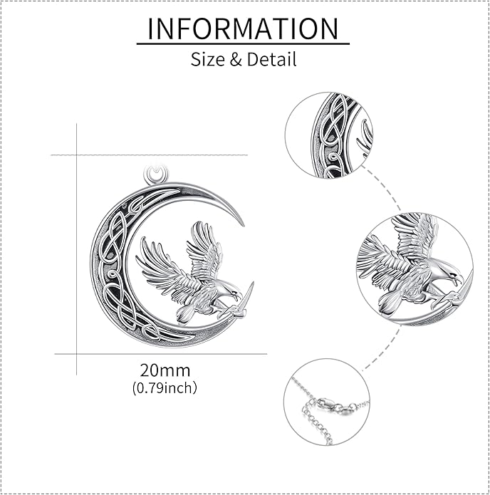 Eagle/Moth Necklace Sterling Silver Eagle Jewelry Eagle Gifts for Women Girls