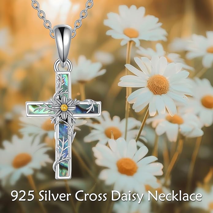 YFN Cross Necklace Sterling Silver Religious Cross Pendant Jewelry Christian Gifts for Women Men