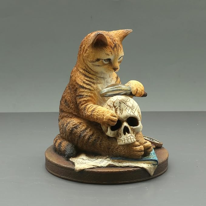 Veronese Design 4 1/2 Inch A Real Head Scratcher Cat Private Investigator Resin Hand Painted Statue