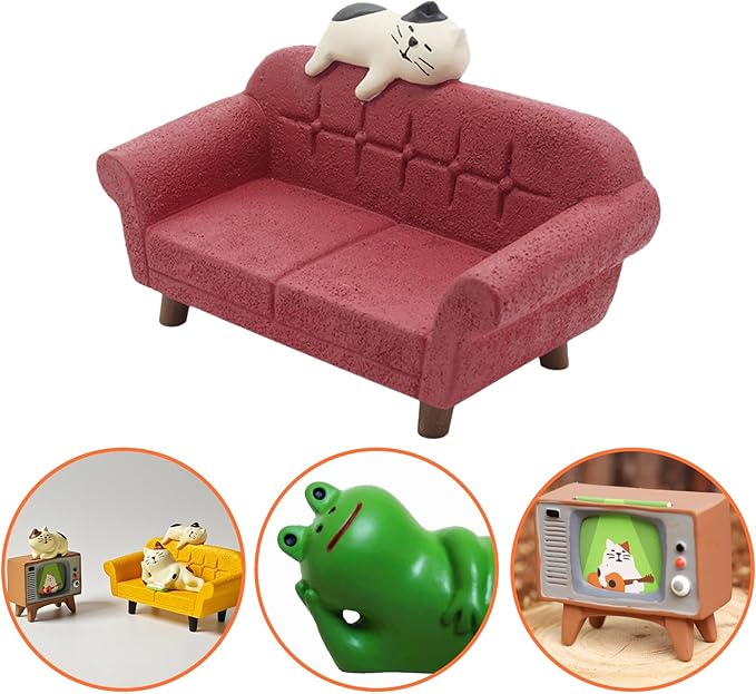 Miniature Frog Figurines Cute Office Decor Desk Accessories Miniatures Frog Gifts for Adults