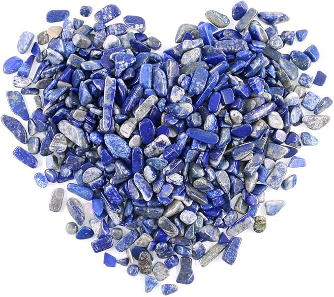 WAYBER 1 Lb/460g Deep Blue Lapis Lazuli Pebbles Irregular Decorative Stones Natural Crystal Rock Gravel for Aquarium/Fish Turtle Tank/Succulent Plants/Air Plants Decoration (Fill 0.9 Cup)