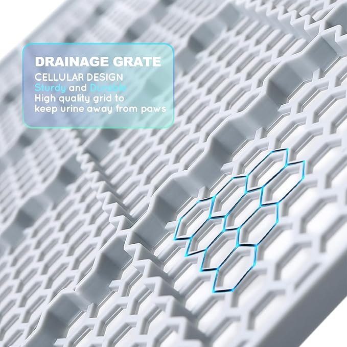 HQ4us Dog Pee Pad Holder Tray with Grate 45”×34”, Large Dog Litter Box Toilet, Puppy Pee Pad Holder, Less Mess, Dog Potty Indoor Outdoor for Balcony