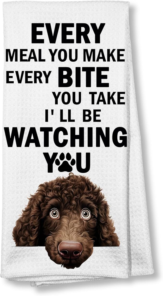 Funny Poodle Dog Lover Gifts Kitchen Towels Dish Hand Towels for Kitchen and Bathroom Decorative, Funny Every Meal You Make Dog Kitchen Decor, 16x24 Inch