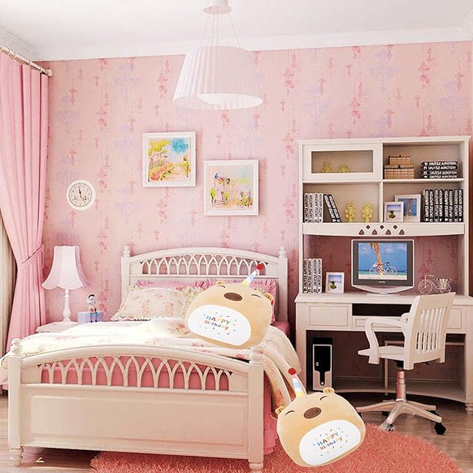 16 Inch Plush Brown Capybara Stuffed Animal Happy Birthday Capybara Hugging Pillow Birthday Capybara Plushies Throw Pillow Birthday Capybara Anime Gift for Kids and Lovers