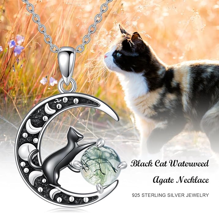 Witch Necklace 925 Sterling Silver Pentagram Triple Moon Pentacle Pendant Wiccan Pagan Jewelry Witchy Gifts for Women