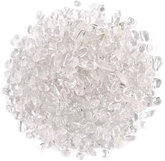 WAYBER 1 Lb/460g Natural White Clear Quartz Crystal Stones Irregular Aquarium Pebble Decorative Rocks Gravels Sands for Turtle Tank//Terrarium/Flowerpot/Vase Decoration (Fill 1 Cup)