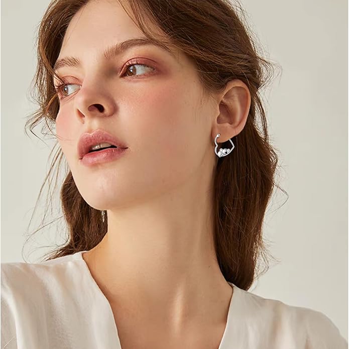 YFN Animal Earrings Sterling Silver Animal Heart Hoop Dangle Earrings Cute Jewelry Gifts for Women