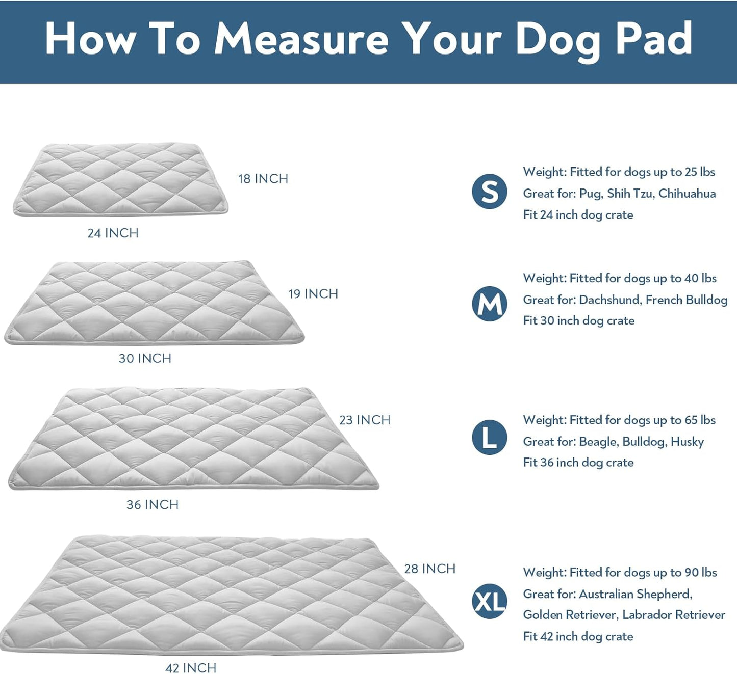Magik & Kover Dog Crate Pad 2 Pack (42" x 28"), Soft Dog Crate Mat with Anti-Slip Bottom, Machine Washable Kennel Pad, Fits 42 Inch, Grey
